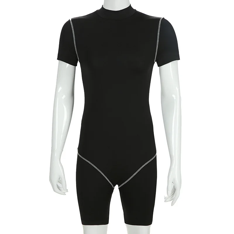 Fitshinling Athleisure Fitness Short Jumpsuit Women Rompers Bodybuilding Sexy Slim Playsuit Sportswear Summer Body Jumpsuits