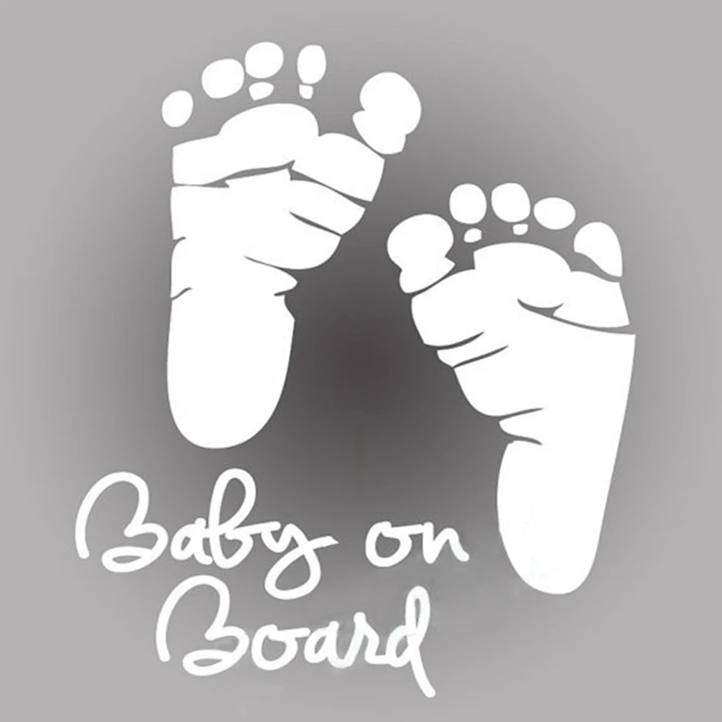 Refective Car Sticker Cool Cute Baby on Board Auto Safety Warning Stickers Window Sticker + Free Shipping