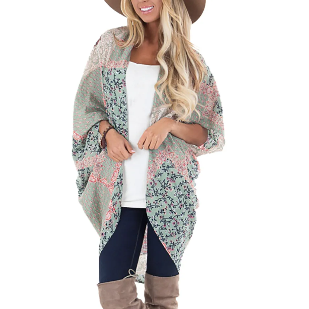 

FEITONG XXL Blouse Women Floral Print Half Sleeve Blouse Coat Tops Suit Bikini Swimwear Beach Swimsuit Smock Fashion blusas
