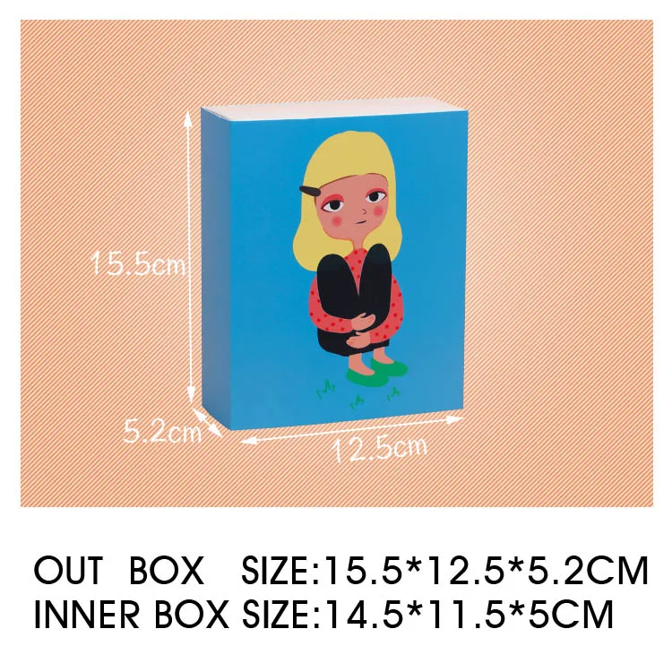 100 шт Упаковка для печенья Макарон Печенье Шоколад Конфеты Макаруны коробка милые девушки крафт-бумага для упаковки подарка вечерние коробка для праздничного торта - Цвет: L Blue girl