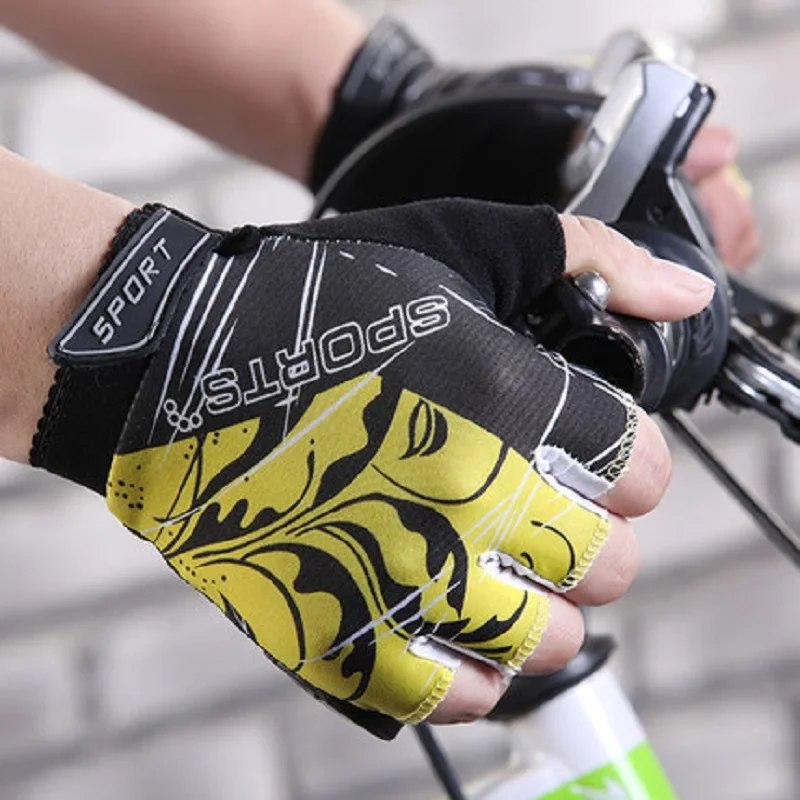 yelllow gloves Перчатки без пальцев, перчатки для занятий фитнесом, Для мужчин Для женщин тренировки противоскользящие, из дышащей ткани Вес подъема бодибилдинг, тренировка перчатки спортивные - Цвет: yelllow gloves