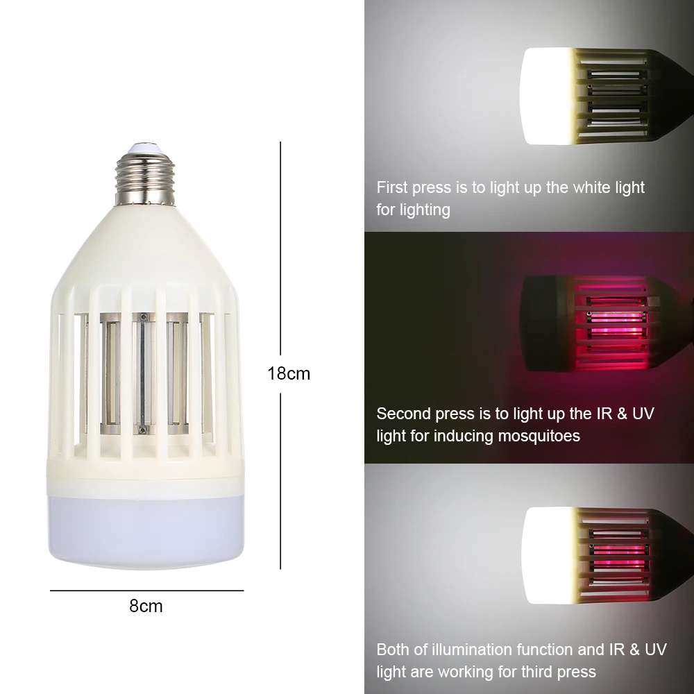 E26/E27 светодио дный мухобойка лампочки электронный Mosquito Убийца лампы для использования в помещении и на открытом воздухе крыльцо Палубе