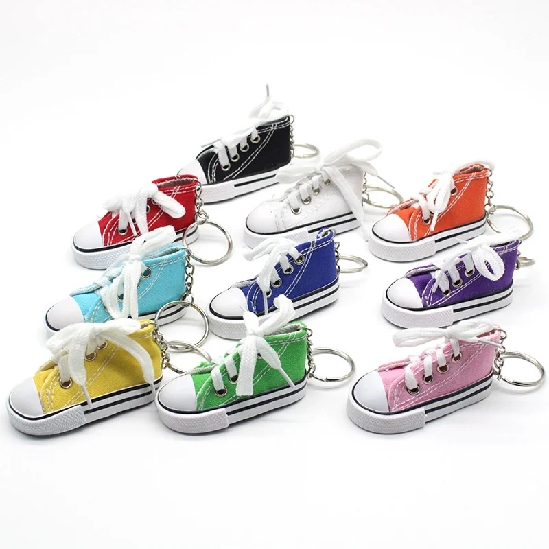 

Cartoon Canvas Shoes Keychains Creative Mini Sports Shoes Keyrings