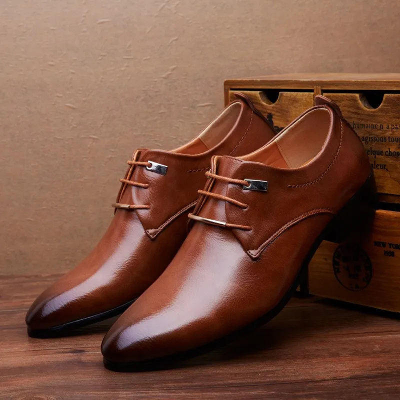 QIYHONG/ г. кожаная повседневная мужская обувь модные мужские туфли на плоской подошве с круглым носком, удобные офисные Мужские модельные туфли, большие размеры 38-48