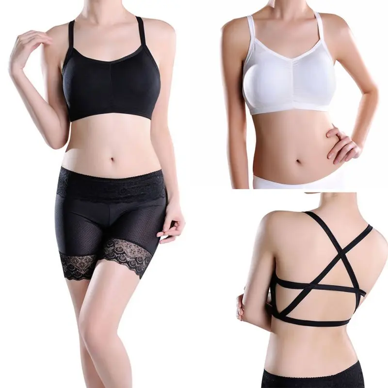Womens Yoga Sports Bra Fitness Stretch Workout Seamless Racerback Padded Tops U