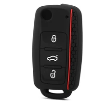 Дизайн ключа автомобиля чехол для VW Golf Jetta для Skoda роскошный Октавия Рапид для SEAT Leon Ibiza 3 кнопки силиконовый чехол для ключей