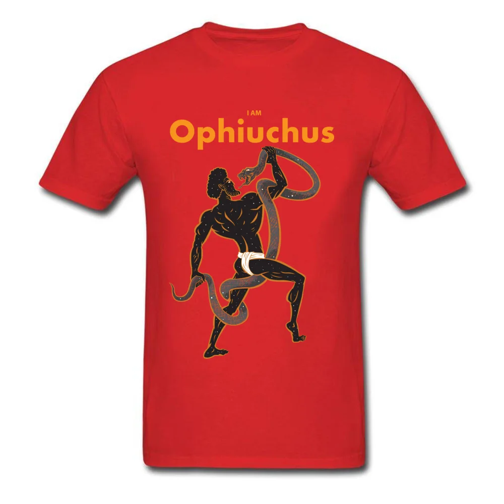 I Am Ophiuchus Summer Fall 100% Cotton Crew Neck T Shirt Short Sleeve Simple Style T-Shirt Dominant Design Tshirts I Am Ophiuchus red