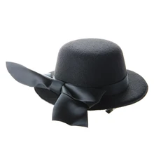 Дамы Мини Топ шляпа чародей Бурлеск Millinery w/Bowknot-черный