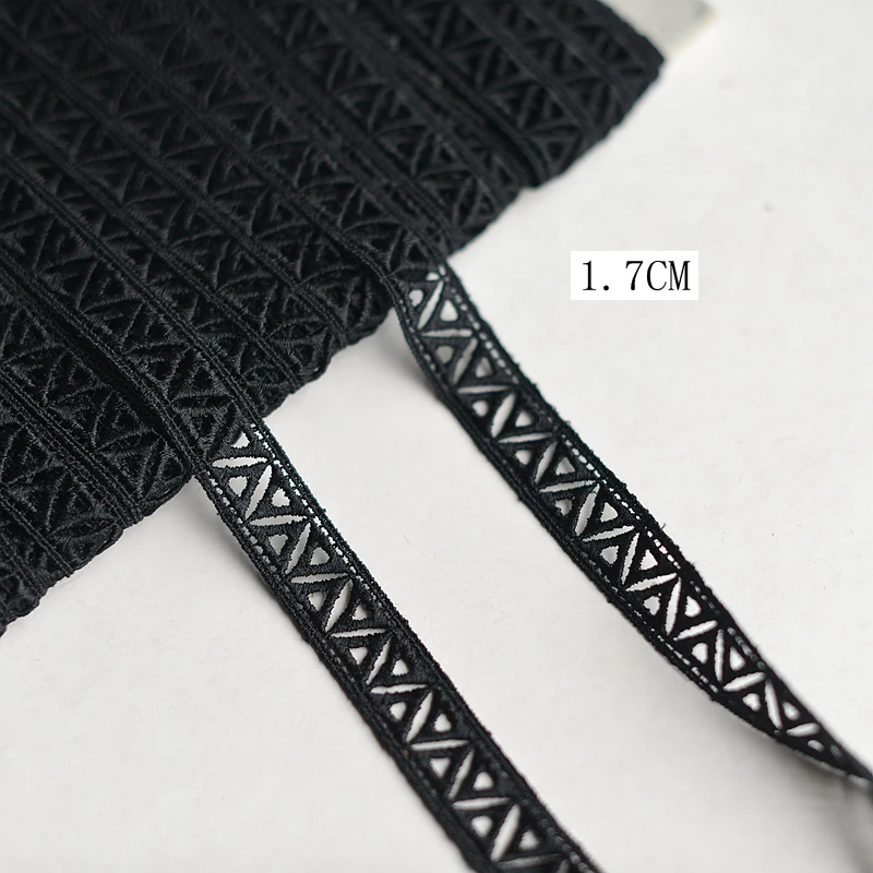 

1meter/roll 1.7cm Width Ribbon Single Black Water Soluble Embroidery Lace Doll Lace Clothing Lace Accessories Clothing Materials