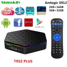 T95Z Plus Android 7.1 smart tv box Amlogic S912 Octa Core RAM 2G 3G+16G 32G Android tv box WIFI 4K IPTV Media player Set top box