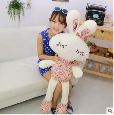 Милый кролик детские мягкие плюшевые игрушки Brinquedos плюшевый кролик мягкие игрушки по низкой цене лучший подарок для детей 60 см - Цвет: Белый