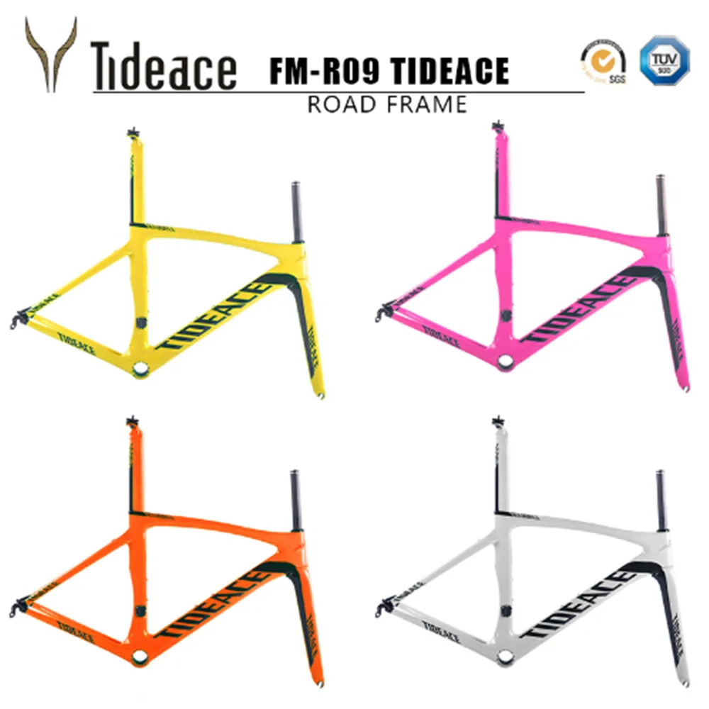 Excellent 2017 Tideace carbon bike frame 700C bicycle carbon road frameset with fork and PF30BB accessories V brake chinese carbon frames 4