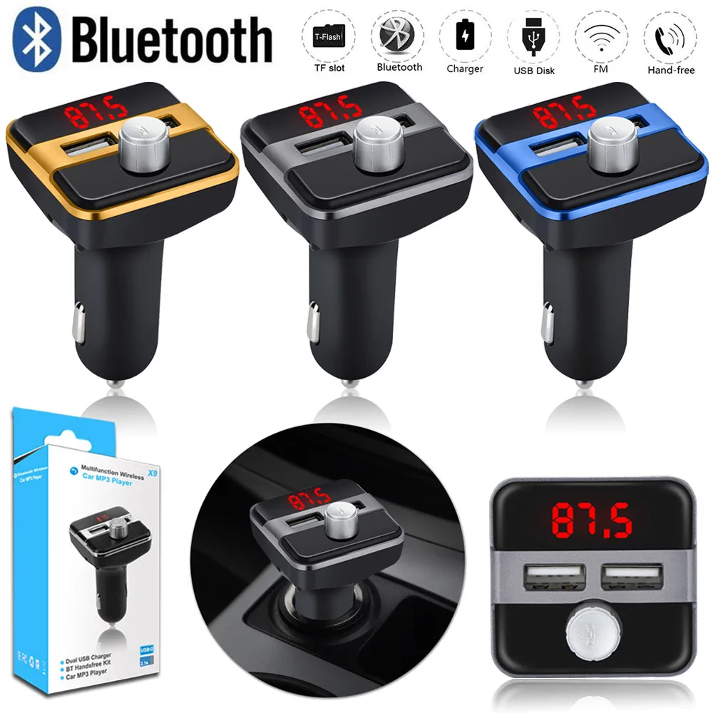 

Car FM Transmitter Wireless Bluetooth MP3 Music Player Hand-free Calling Car Cigarette Lighter Charger #Zer