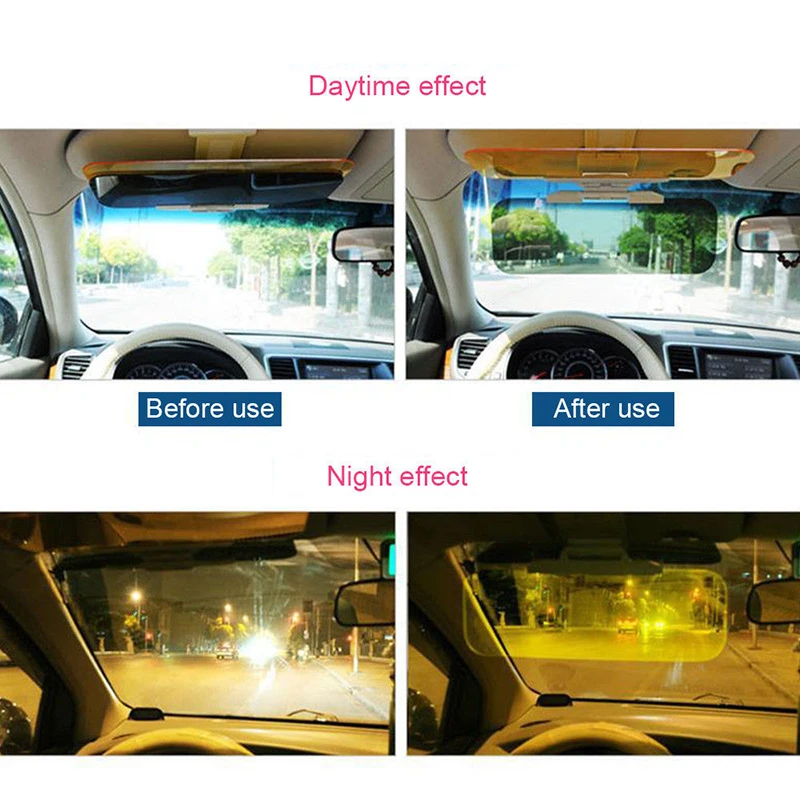

Car Sun Visor HD Anti Sunlight Dazzling Goggle Day Night Vision Driving Mirror UV Fold Flip Down Clear View 115~190mm CD Board
