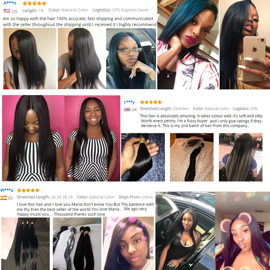Beyo Straight Hair Bundles 100% Human Hair Bundles Non-Remy Hair Extensions 1/3/ 4 Bundle Deals 8-28 Inch Indian Hair Bundles