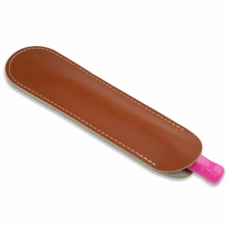 5 Colors Useful Genuine Leather Single Pen Case Pencil Bag Holder Storage Sleeve Pouch 2019 Newest