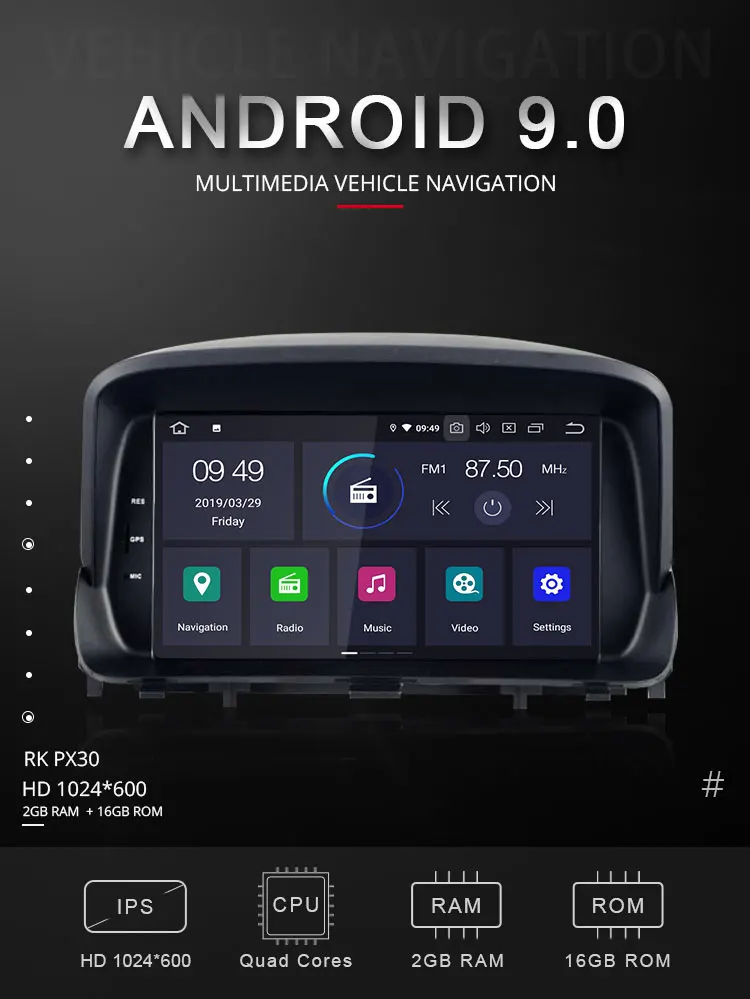 TOPBSNA Android 9,0 Автомобильный мультимедийный плеер для OPEL MOKKA gps Navi 2 Din DVD Automotivo Mirror-link USB RDS SWC головное устройство wifi AUX