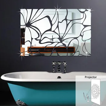 

3D Home Decoration Waist Line Acrylic Mirror Wall Stickers Modern Design Living Room Home Decor Sticker Toilet Sticker