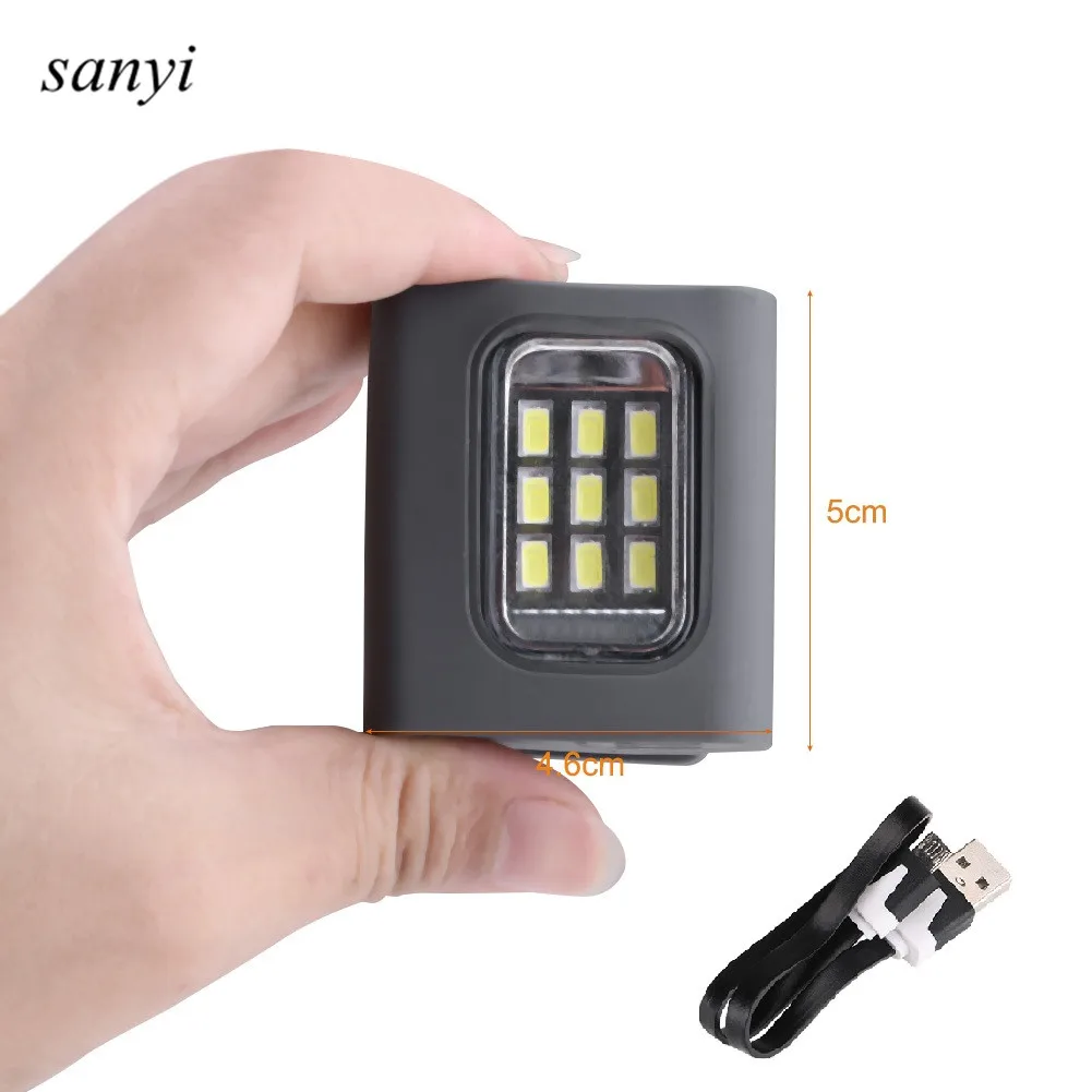 

Multifuntion 9LED Flashlight Lamp Clip On Head Cap Hat Light Lamp USB Rechargeable LED Night Running Safety Lamp Chest Light