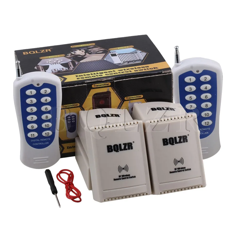 

BQLZR 220V 433MHz Self-locking Remote Control Light Switch 2CH 6 Receivers
