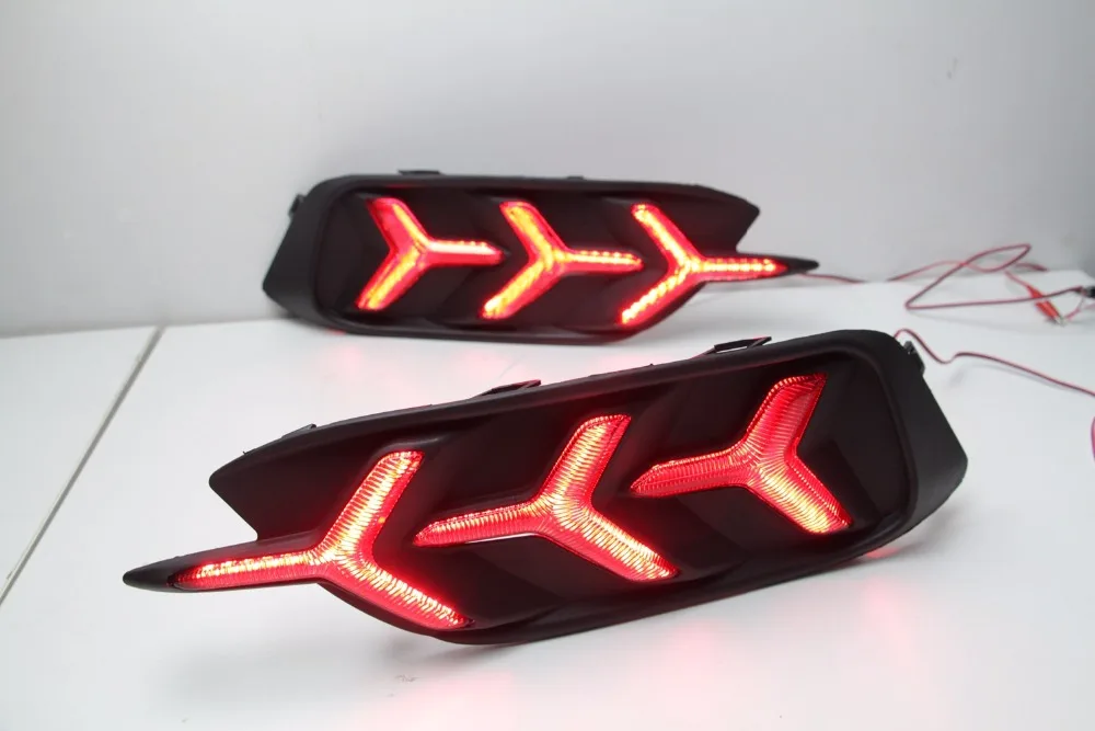 Car Flashing 2pcs For Honda Civic 2016 2017 LED DRL Rear Bumper tail