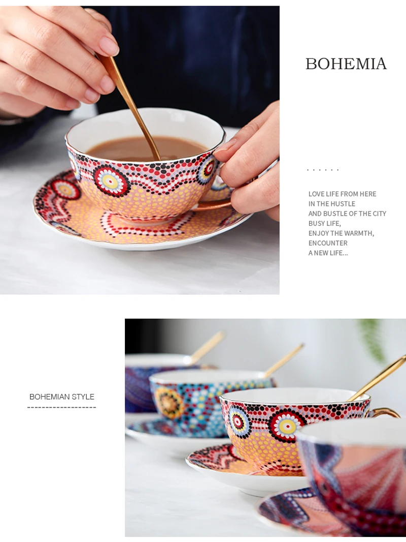 Наборы керамических кофейных чашек из костяного фарфора, кофейная чашка и блюдце, Европейский стиль, послеобеденный чай, керамическая чашка