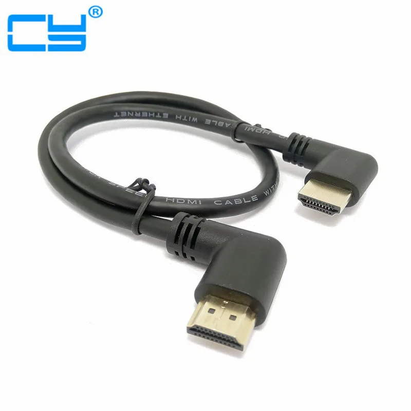 

HDMI 2.0 4K 3D Dual 90 Degree Left Angled HDMI Male to Right Angled HDMI Male HDTV Cable for DVD PS3 PC