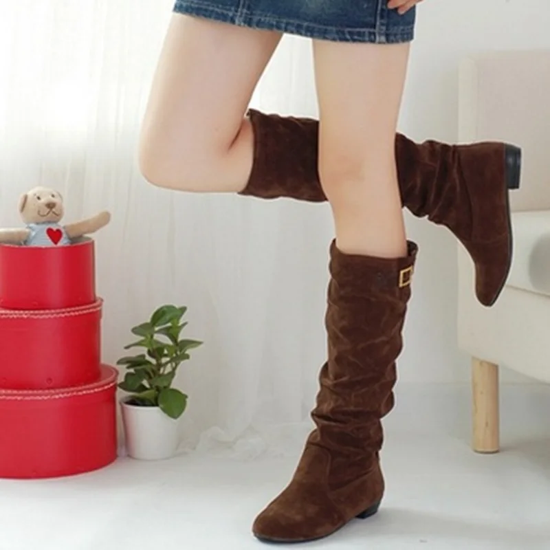 womens long flat boots