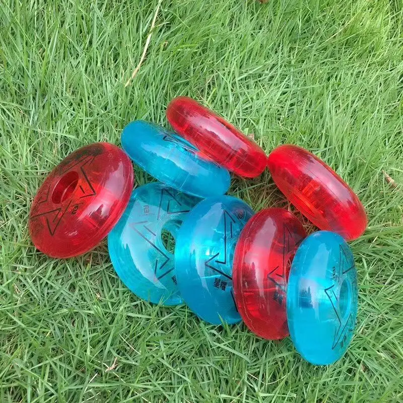 

83A Transparent Crystal Inline Skates Wheel FSK Slalom Skating Rodas 72MM 76MM 80MM Blue Red Roller for Powerslide for SEBA High