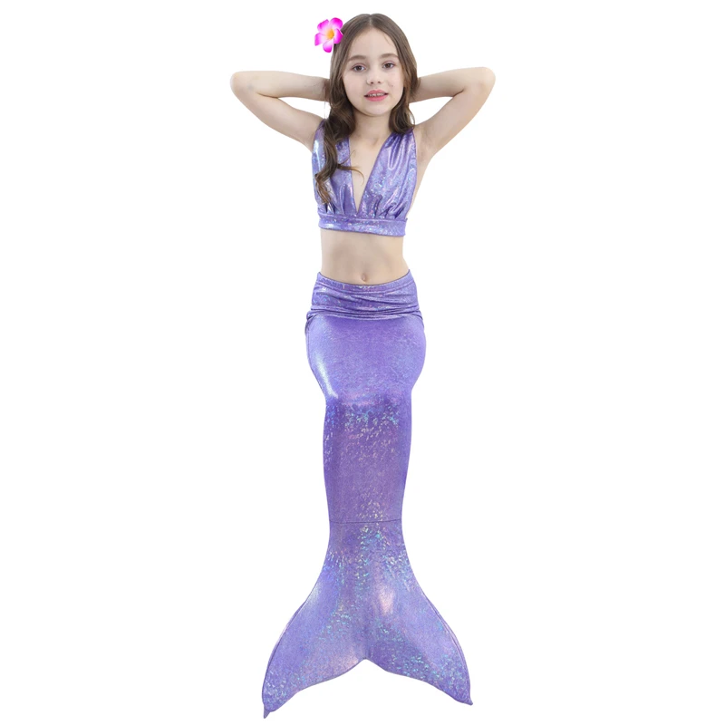 2018 комплекты для маленьких девочек одежда пляжа Sea Ariel детская регулируемые Топы +