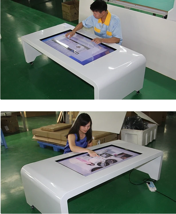 

42 46 55inch white all in one pc kiosk TFT LCD HD coffee table/ tea table/map club query desk Digital game music Signage totem