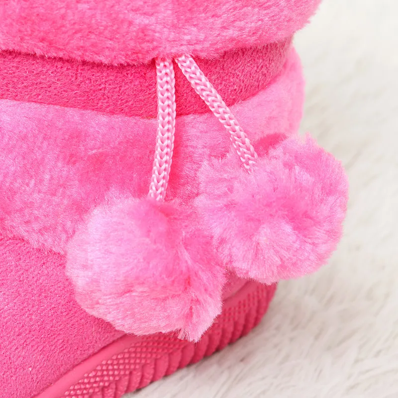 Зимняя хлопковая теплая обувь для маленьких мальчиков и девочек; детские сапоги с мягким низом; детские Нескользящие зимние сапоги