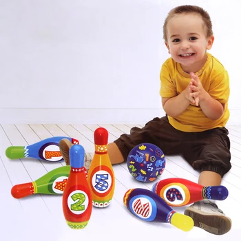 

19cm Children PU Bowling Toy Sports Ball Toys with 6 Pins Educational Toys for Children Gift