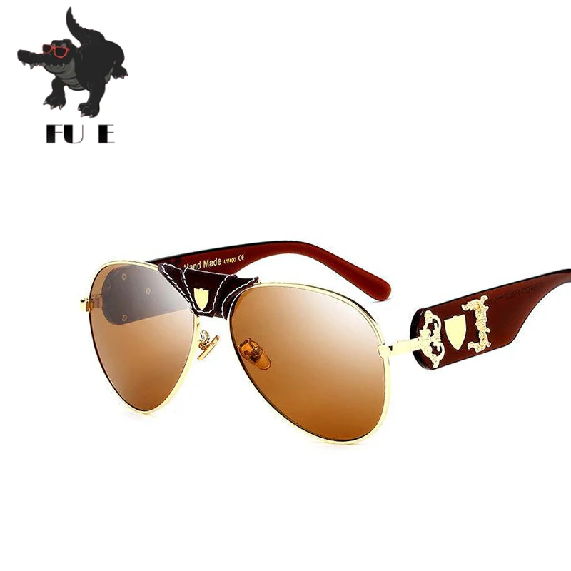 FU E модные очки фирменный дизайн винтажные очки градиентные линзы Роскошные женские очки UV400 Мужские Солнцезащитные очки UV400 97264