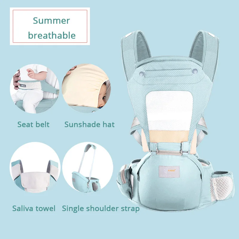 Honeylulu портативный ремень безопасности Baby Carrier 3D сотовая сетка модное с лямками для новорожденных эргорюкзак рюкзак кенгуру для ребенка - Цвет: green summer