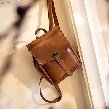 

women backpack genuine leather backpack school bag for girls teenagers fashion backpack large travel female shoulder bag