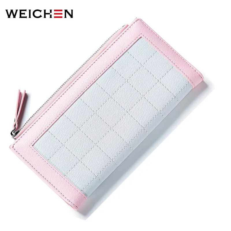 

New 2017 High Capacity Fashion Women Wallets Long PU Leather Wallet Female Zipper Clutch Coin Purse Light Green Ladies Wristlet