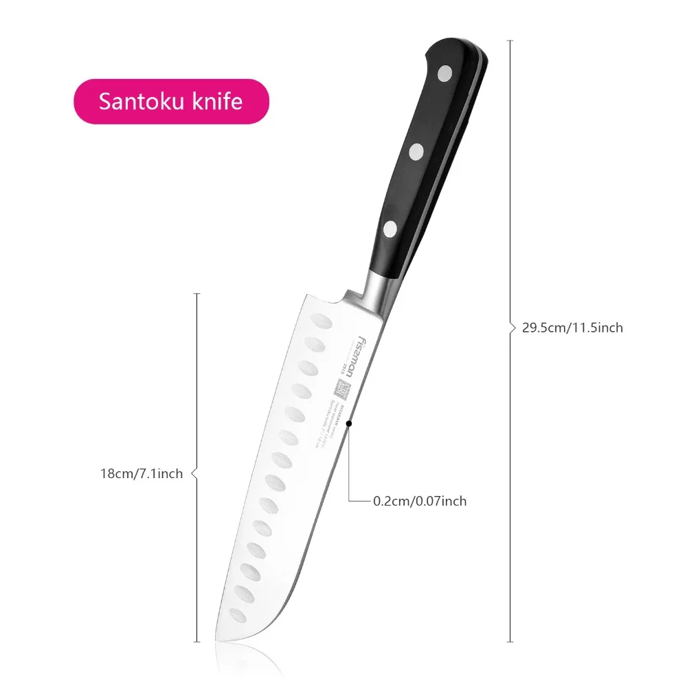 Ножи FISSMAN Santoku серии KITAKAMI немецкие высокоэффективные стальные кухонные ножи