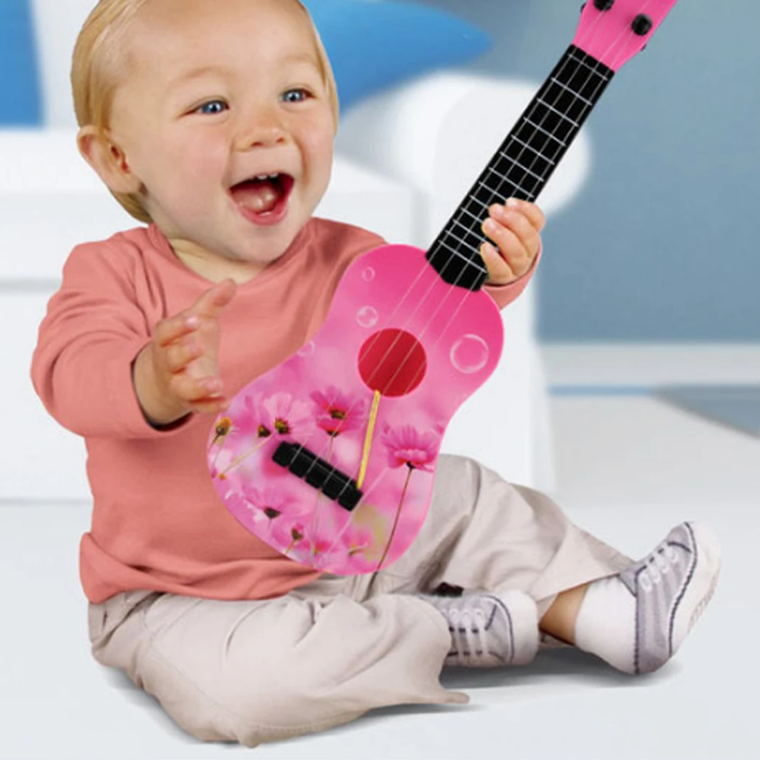 Детский Размер S имитация гитары укулеле игральная игрушка ранняя развивающая музыкальная игрушка Инструмент Обучающие навыки зеленый/синий/розовый
