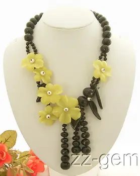 

popular Black Onyx&Peridot Flower Necklace