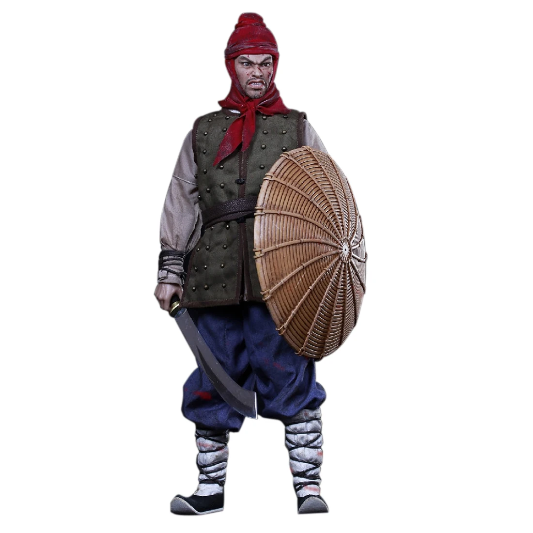 

1/6 30cm High Ancient China Soldier Model Ming Dynasty Series Qi Army Action Figure Model With Saber And Shield 2019 New