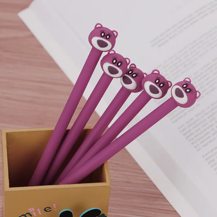 

2 Pcs Cute Cartoon Bear Gel Pen 0.5mm Black ink kawaii Pen Writing Signature Pen Escolar Papelaria Caneta School Office Supply