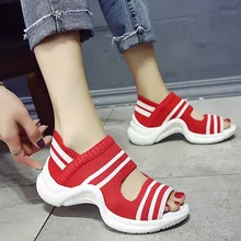 Women Sandals Fashion Elastic Band Summer Walking Shoes Women Platform Sandals Open Toe Women Beach Shoes