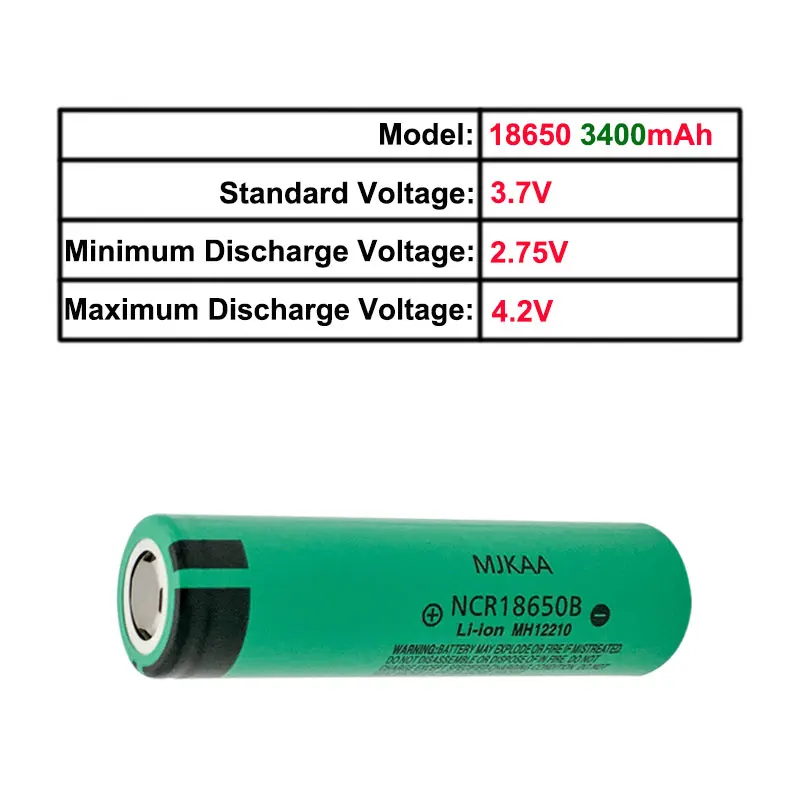 10 шт./лот NCR 18650 3400mah Оригинальная Аккумуляторная Батарея 3,7 V NCR18650B литий-ионная аккумуляторная батарея