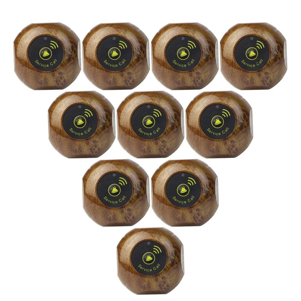 

10pcs Waiter Call Transmitter Button Buzzer 433.92MHz Restaurant Pager for Wireless Calling System F3227F