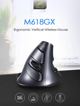 

10PCS wholesale M618 GX Ergonomic Vertical Wireless Mouse 6 Buttons 1600DPI Optical Mice Support 3 Colors Silicon Rubber Case