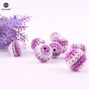 

Let's Make 10PC 20mm Crochet Beads Baby Shower Gift Nursing Accessories DIY Crafts BPA Free Wood B Teether Beads