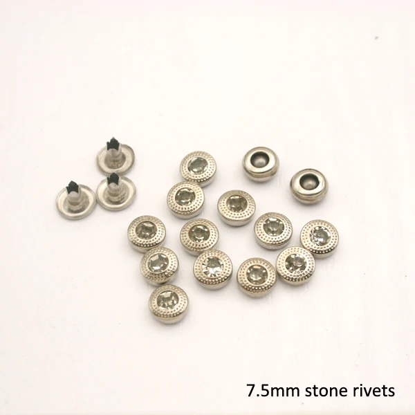 Wholesale 7.5mm 300sets brass rhinestone rivets arcylic stone rivets