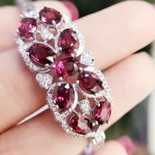 Натуральный пироп браслет цепочка натуральный и настоящий pyrope 925 стерлингового серебра ювелирные украшения 0.55ct* 9 шт драгоценные камни# BL1809040