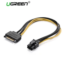 Ugreen SATA Power Cable 15 Pin to 6 Pin PCI Express PCI-E Sata Converter Graphics Video Card 20cm Length Power Cable Adapter